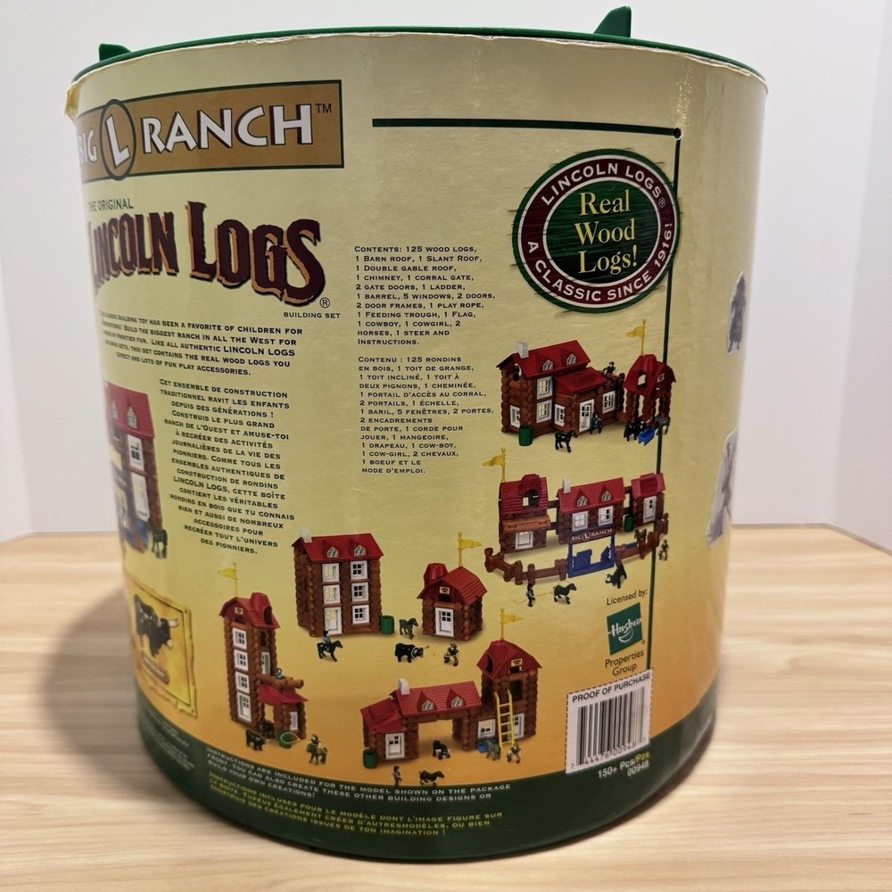 Lincoln Logs Big L Ranch Wood 150 Pieces w/Canister & Instructions Missing 2 PC - Picture 13 of 13